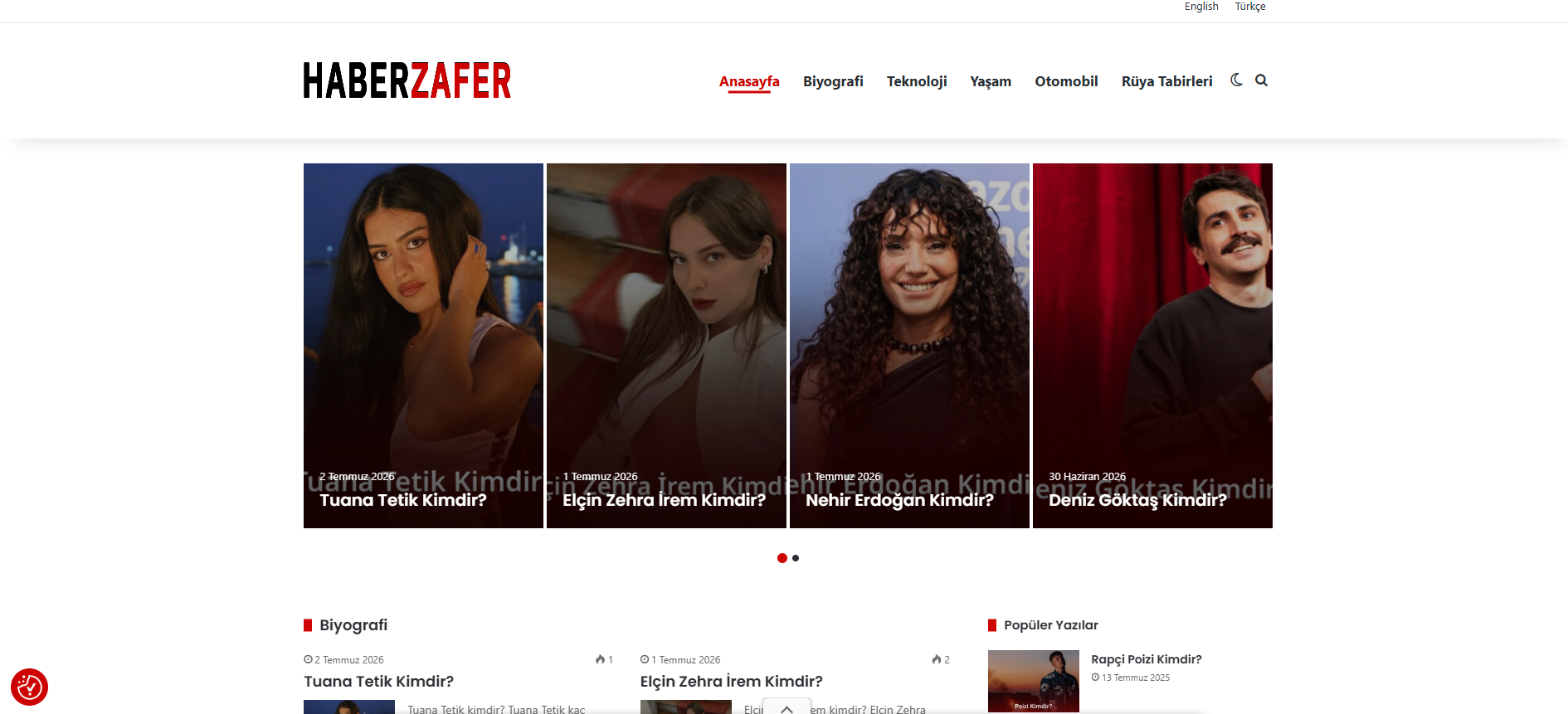 haberzafer.com site önizlemesi
