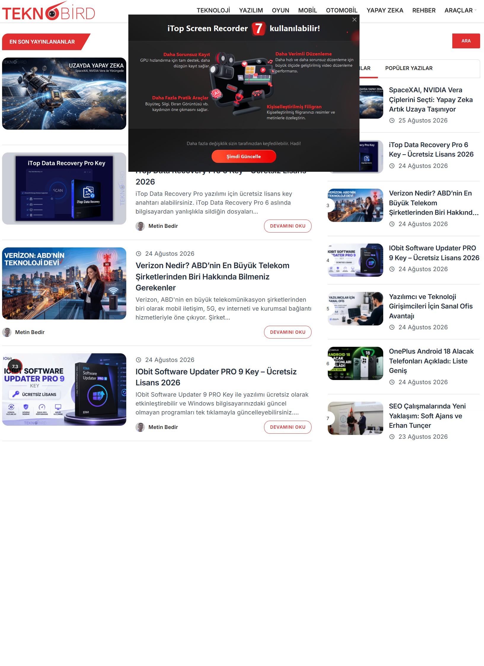 teknobird.com site önizlemesi